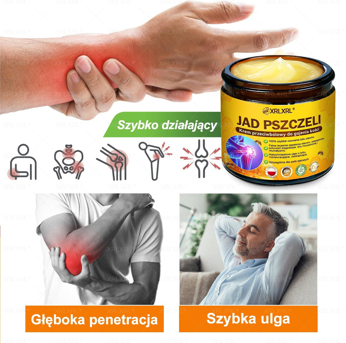 ⏰⏰XRLXRL® Krem Przeciwbólowy z Jadem Pszczelim i Leczeniem Kości (Specjalnie dla osób starszych)