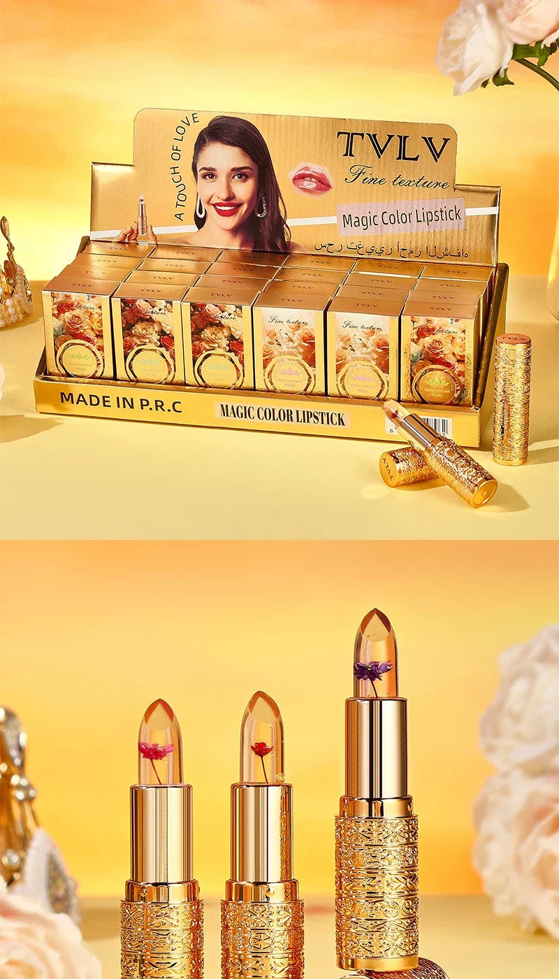 Crystal Color-changing Petal Lipstick for Women Moisturizes long-lasting and non-sticky cup lip balm