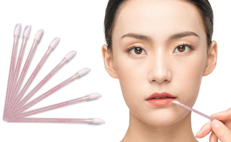100PCS Crystal Lip Brush, Disposable Lip Brushes Lip Gloss Applicators Lipstick Gloss Wands Applicator Perfect Makeup Tool Kits